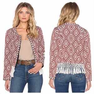 Tularosa Santa Fe Fringe Tribal Jacket - burgundy